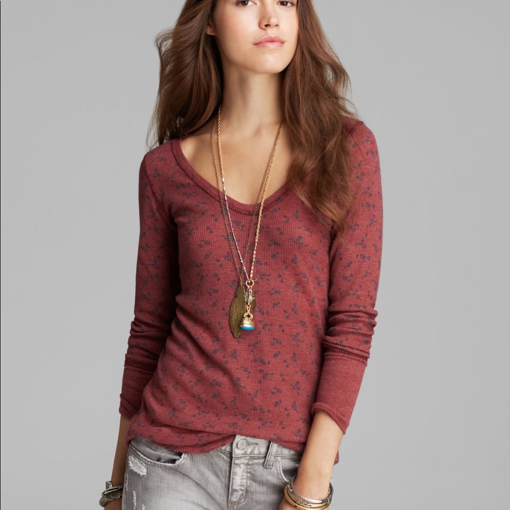 Free People waffle thermal Sz Small